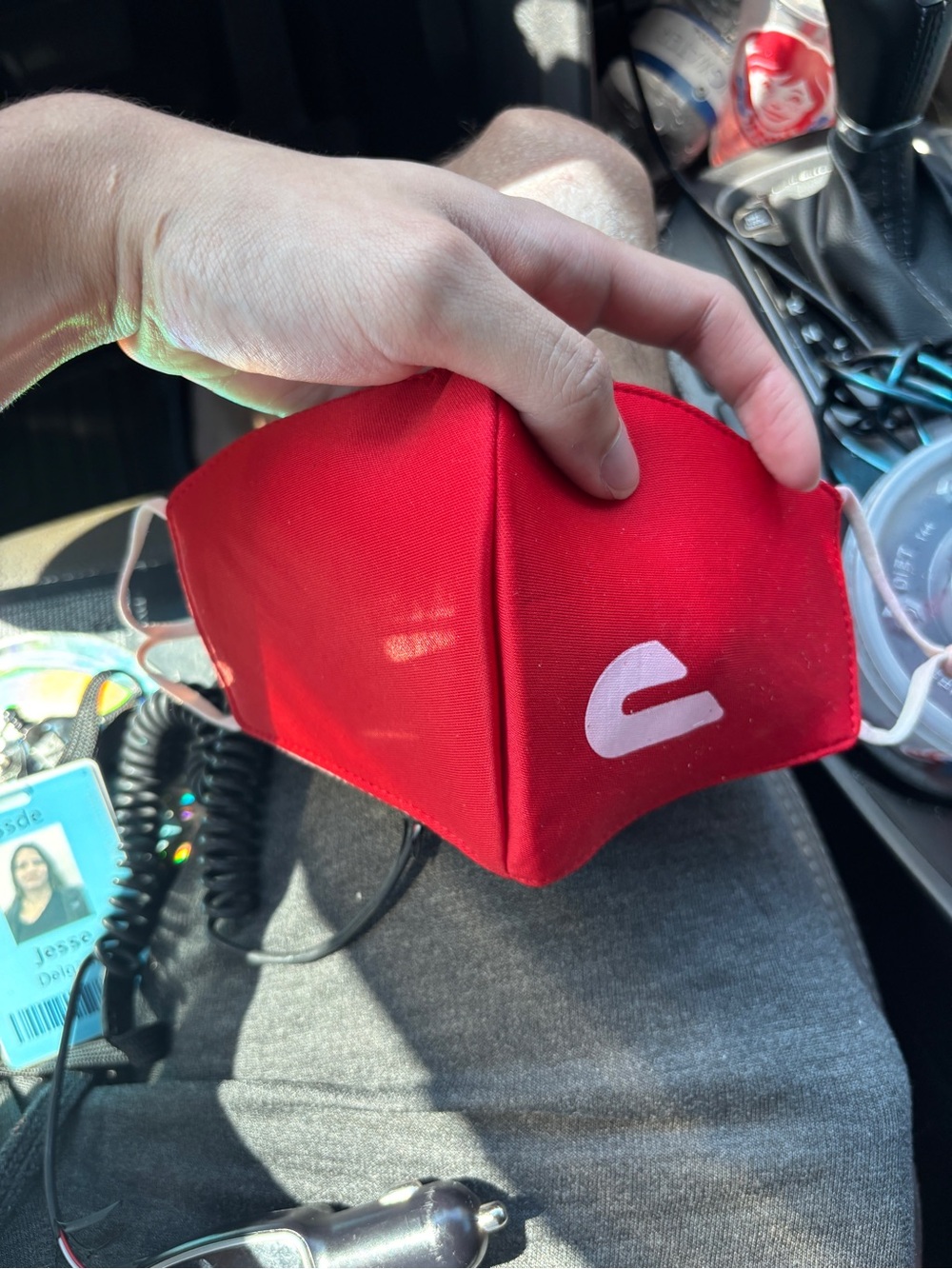 DoorDash Red Face Mask with White Logo